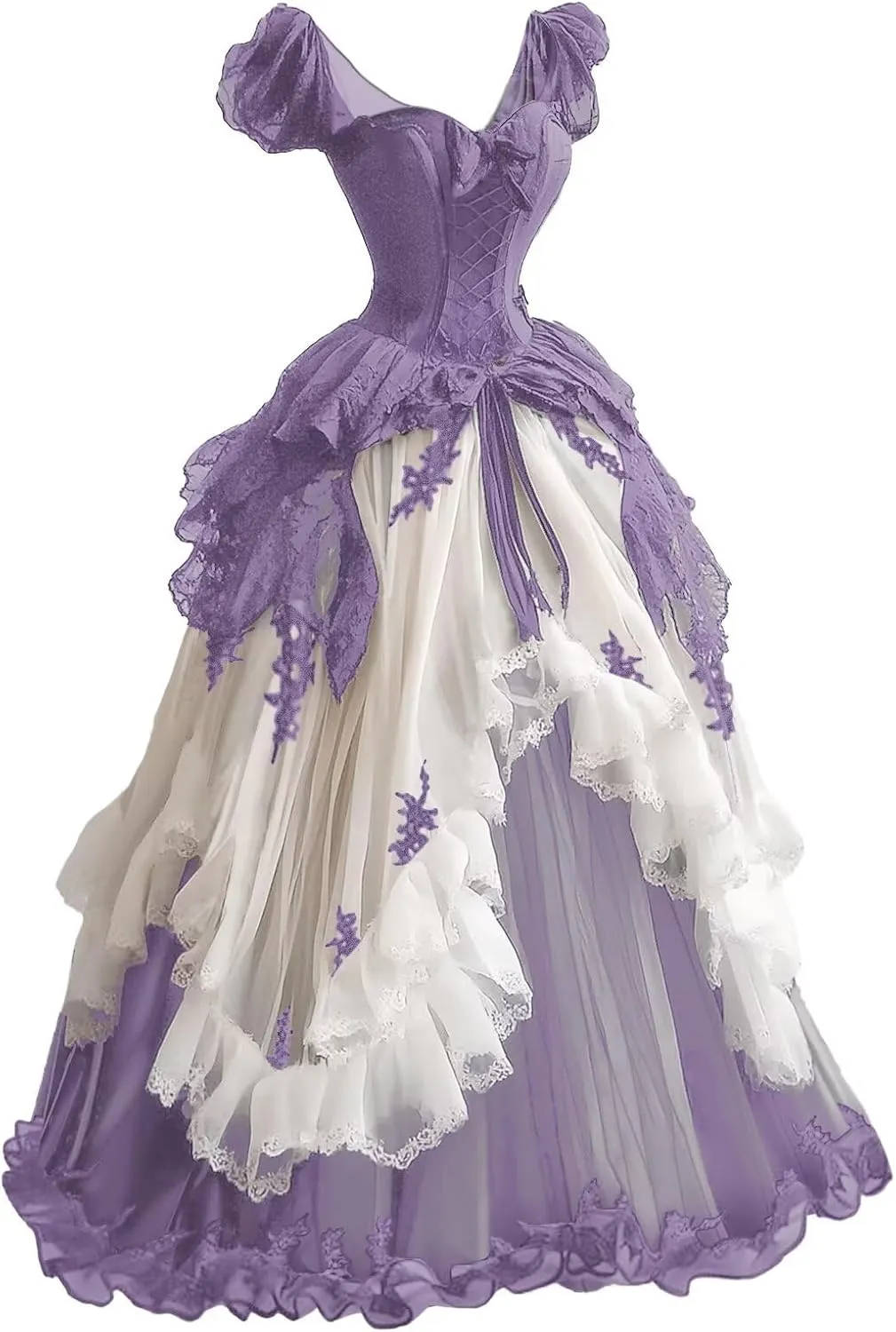 Mauuwy Gothic Victorian Wedding Dresses for Bride Sweetheart Corset Ruched Skirt Fairy Bridal Gown for Quinceanera
