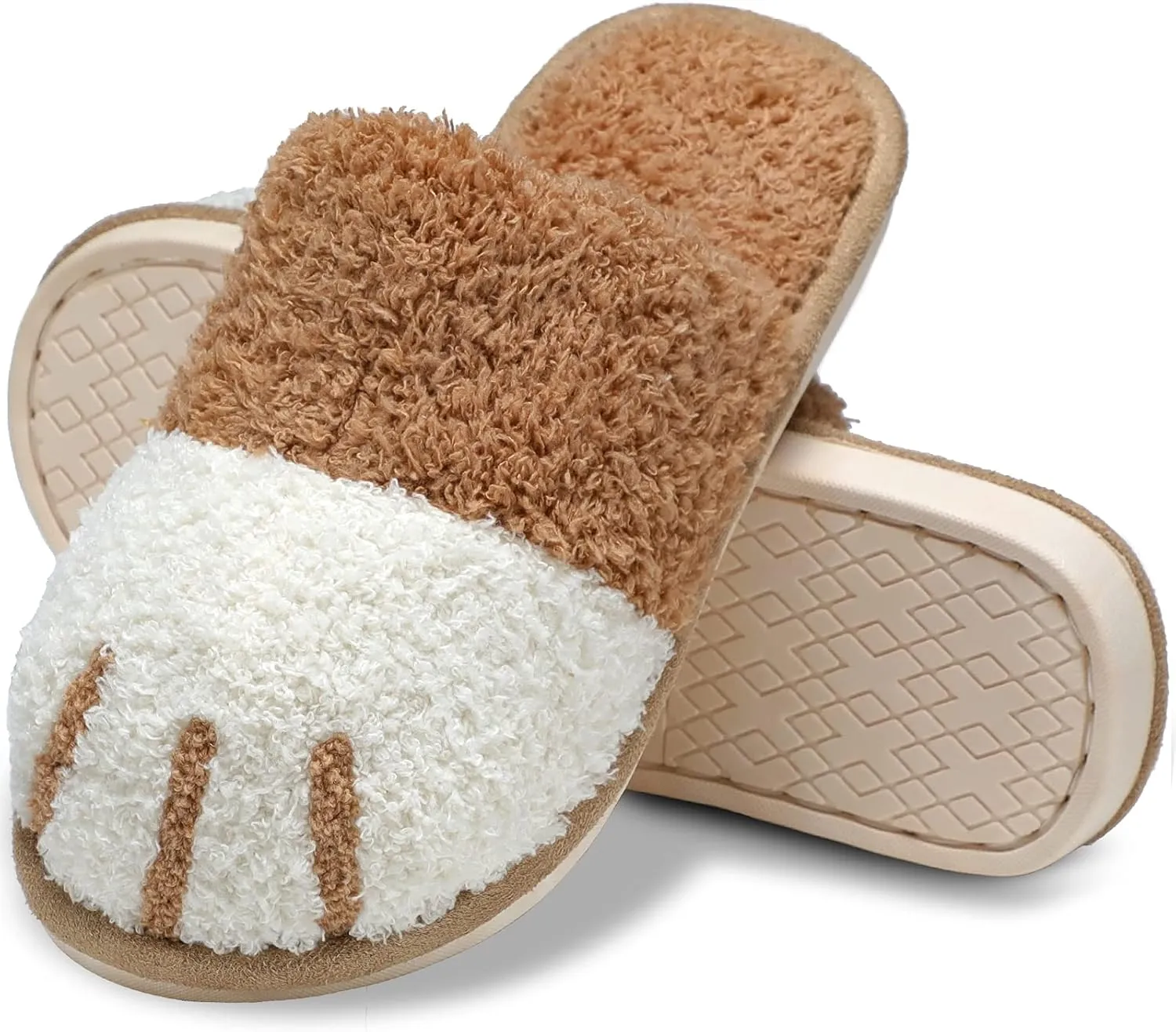 MAXTOP Women's Cat Paw Cozy Slippers Warm Gifts for Women Men with Memory Foam Trendy Cute Fuzzy Winter House Shoes Indoor Outdoor