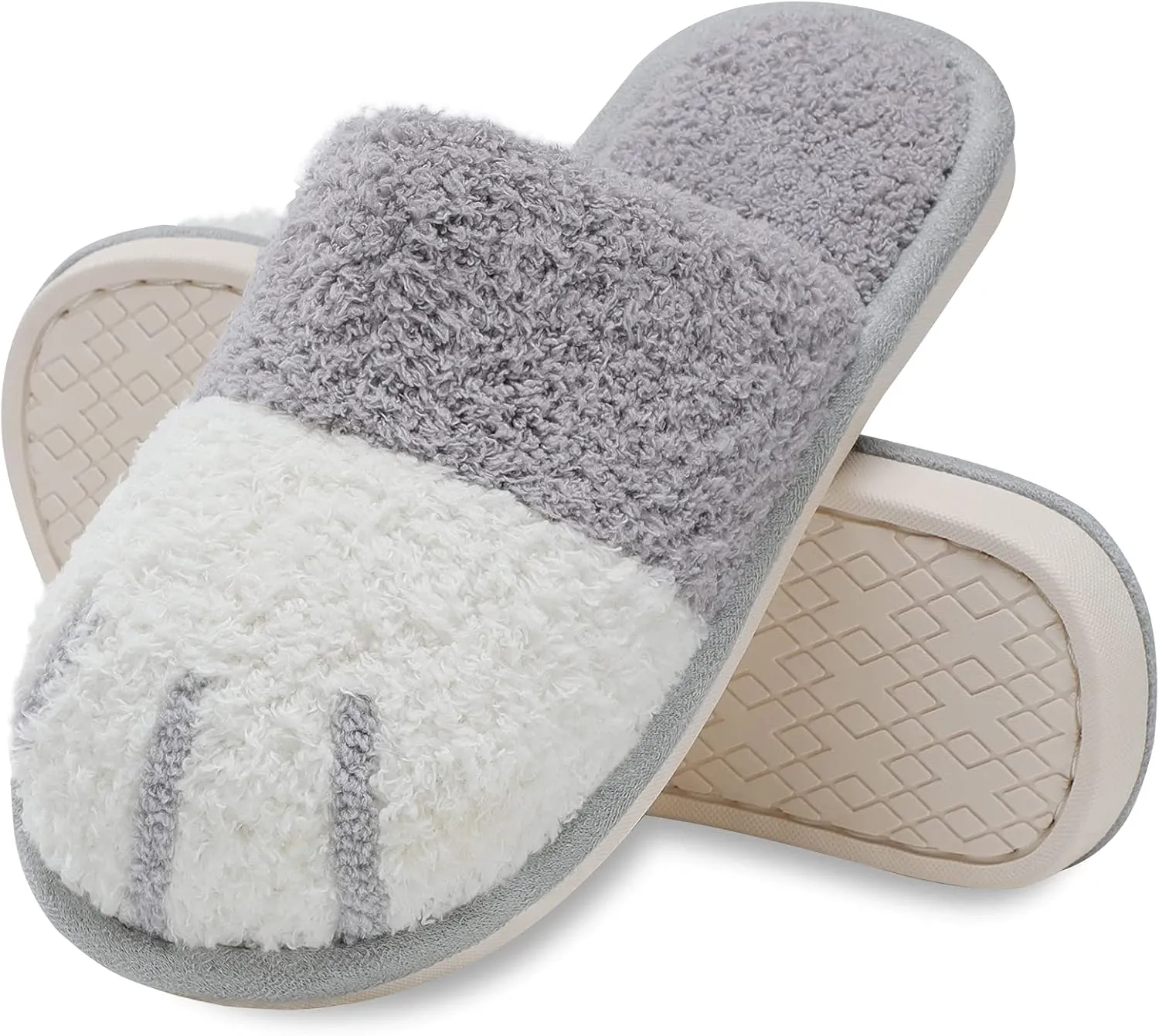 MAXTOP Women's Cat Paw Cozy Slippers Warm Gifts for Women Men with Memory Foam Trendy Cute Fuzzy Winter House Shoes Indoor Outdoor