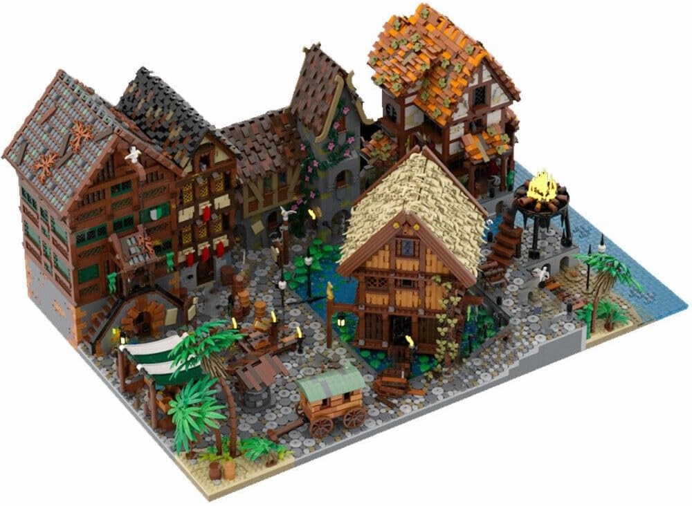 Medieval Town Expansion: Port Sauvage: A Merchant's Tale 15725 Pieces MOC for Age 18 