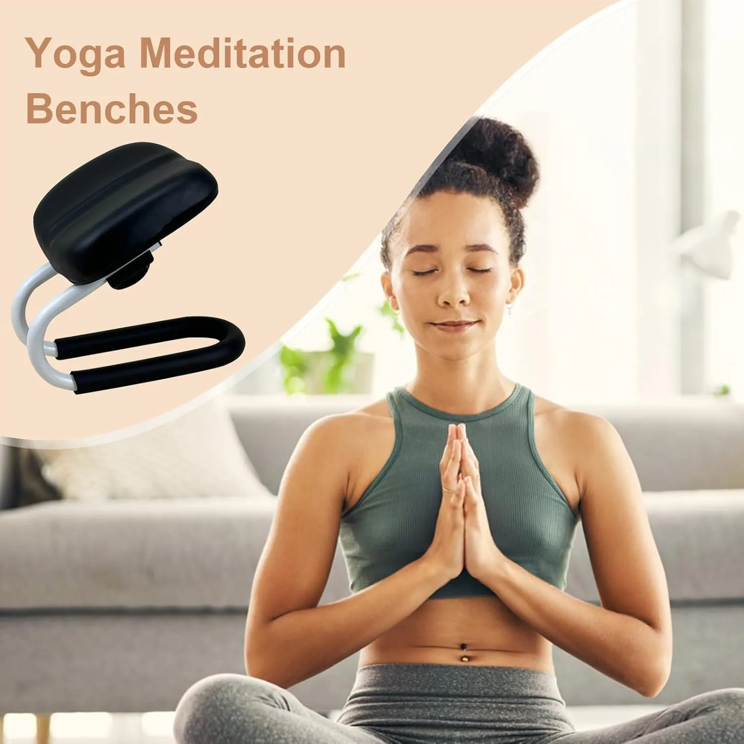 Meditation Stool - Devotional Chair, Meditation Seat | Non-Skid Yoga Stool for Spiritual Support, Foam-Padded Kneeler Bench, Compact and Foldable Design for Praying and Seated Meditation Routine