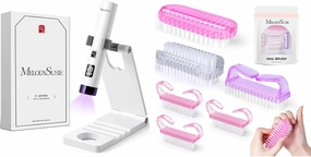 MelodySusie Handheld UV Light for Gel Nails with Stand with All in One Nail Brush Set