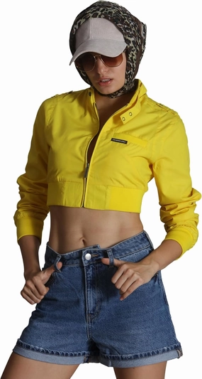 Members Only Mini Cropped Jacket Women Trendy Racer Jacket