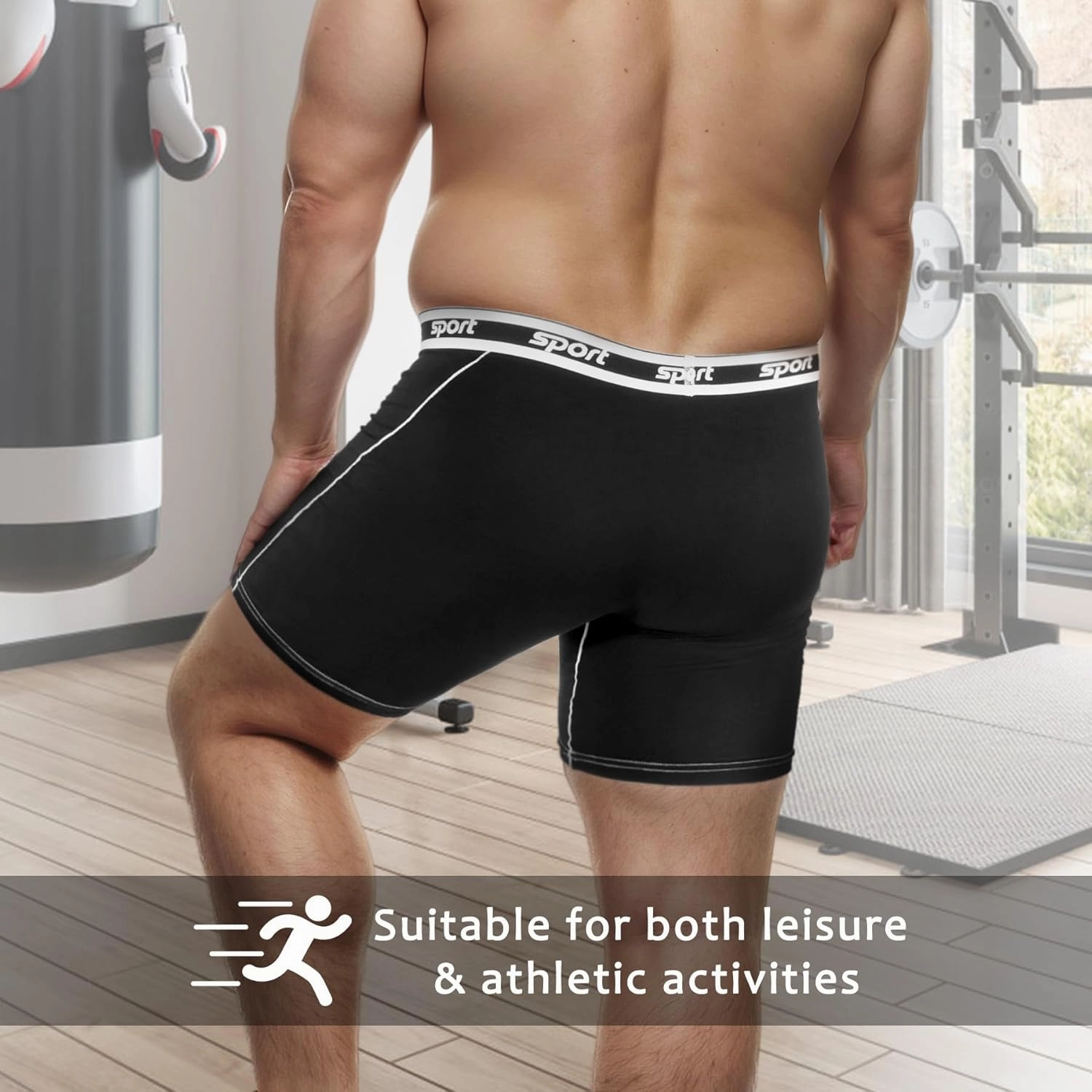 Men Big and Tall Underwear Boxer Briefs - Breathable Moisture Wicking Long Leg Underwear 2XL 3XL 4XL 5XL 6XL