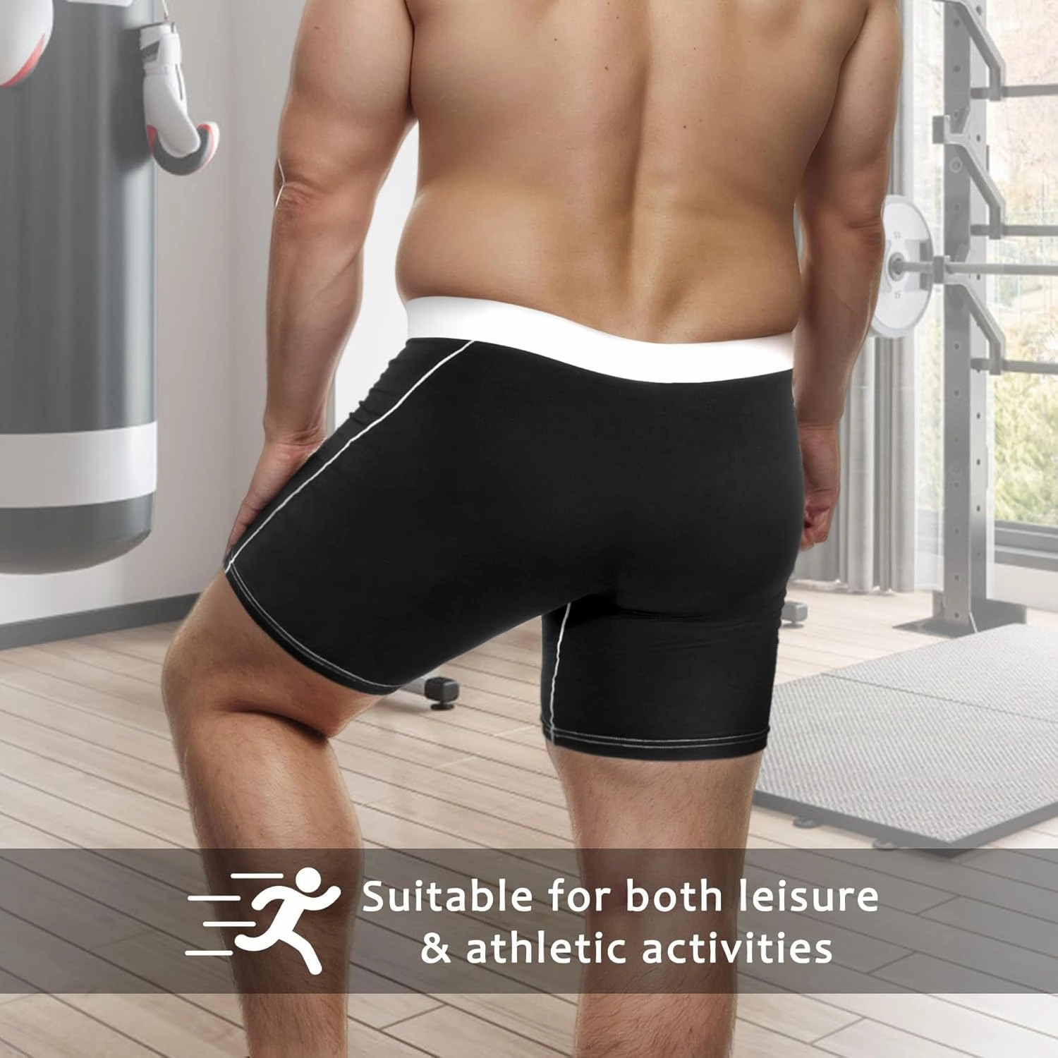 Men Big and Tall Underwear Boxer Briefs - Breathable Moisture Wicking Long Leg Underwear 2XL 3XL 4XL 5XL 6XL