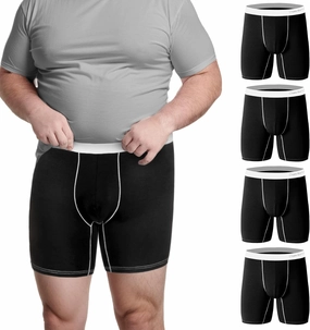 Men Big and Tall Underwear Boxer Briefs - Breathable Moisture Wicking Long Leg Underwear 2XL 3XL 4XL 5XL 6XL