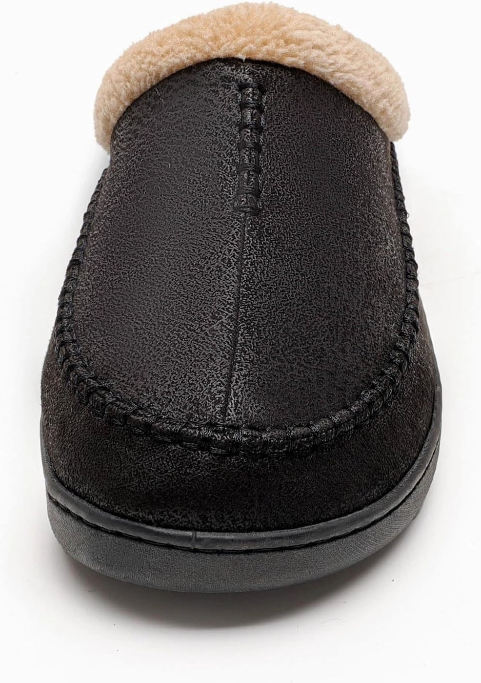 Men's Cozy Memory Foam Slippers With Arch Support Fuzzy Wool-like Lining Slip-on Warm Indoor Outdoor House Shoes
