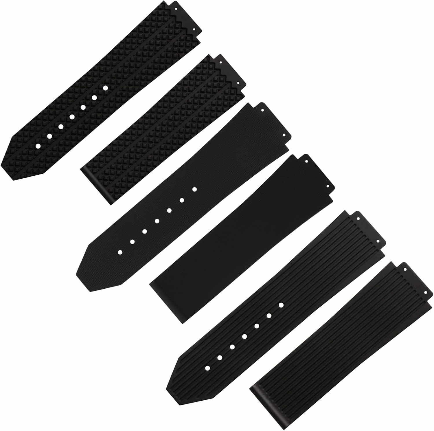 Men's Rubber Strap Compatible for 19mm*25mm*22mm Hublot Big Bang Ladies outdoor work waterproof silicone watch band wrist strap buckle, Navy Blue Diamond pattern