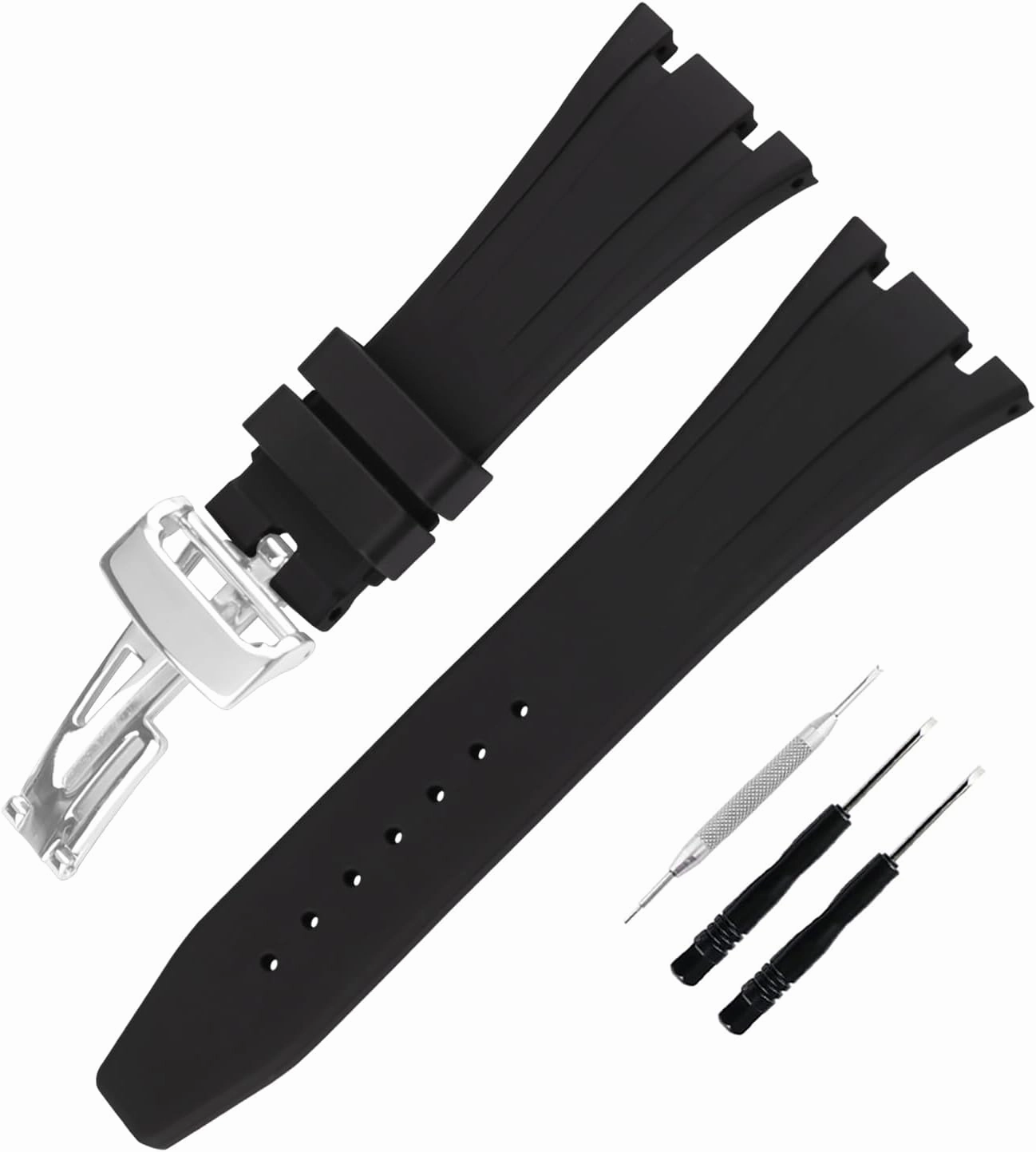 Men's Rubber Strap Compatible for 26mm Audemars Piguet Royal Oak Offshore AP 15703 15710 15400 26470 26400 Ladies outdoor work waterproof silicone watch band wrist strap buckle