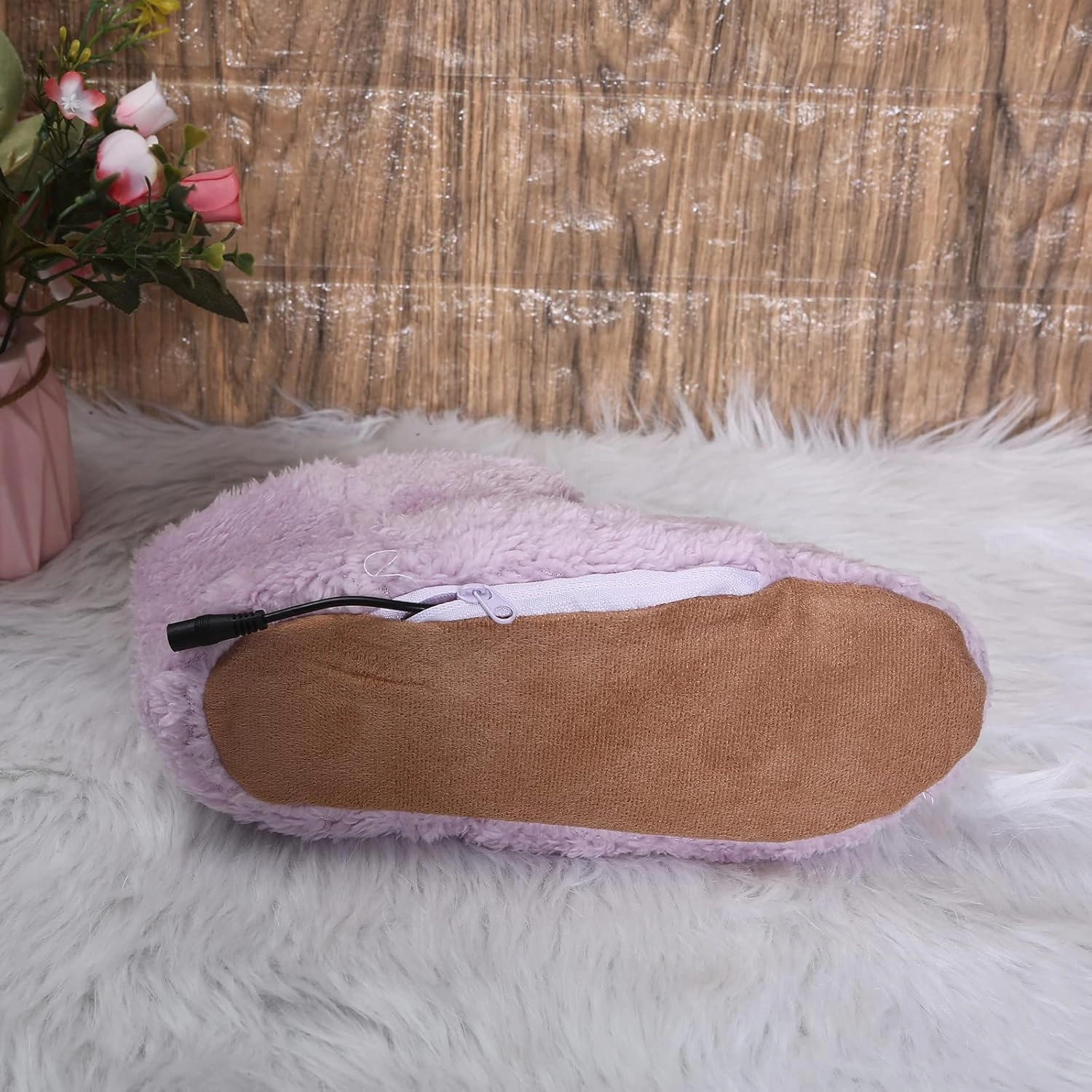 Men's Women's USB Electric Heating Foot Warm Shoes Plush Hides and Washable Winter Warm Accessories