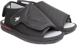 Men's Open Toe Foam Wide Diabetic Slippers Hook & Loop Closure Non-Slip Rubber Sole Flexible Orthotic Slippers Indoor/Outdoor Adjustable Soft Breathable