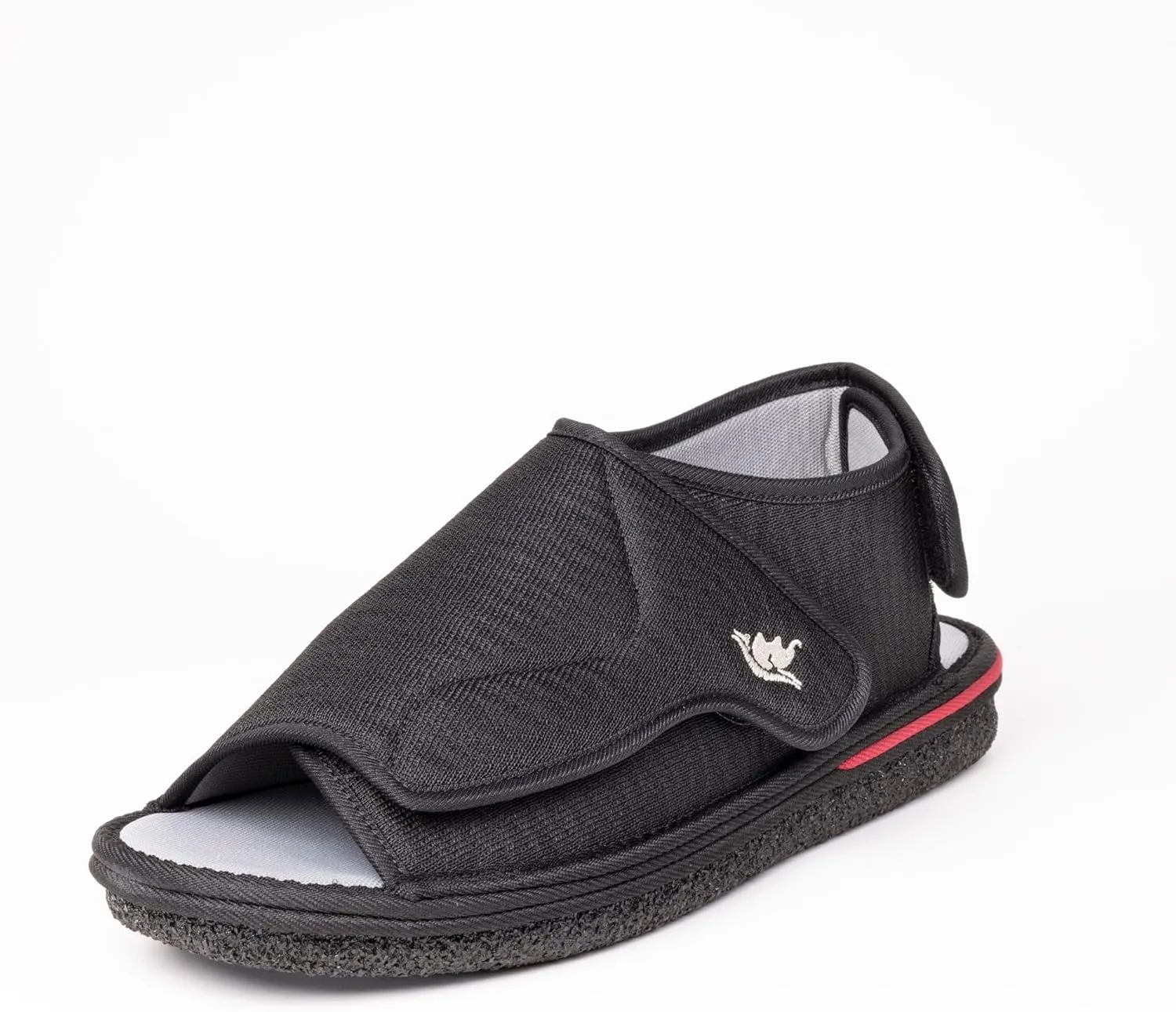 Men's Open Toe Foam Wide Diabetic Slippers Hook & Loop Closure Non-Slip Rubber Sole Flexible Orthotic Slippers Indoor/Outdoor Adjustable Soft Breathable