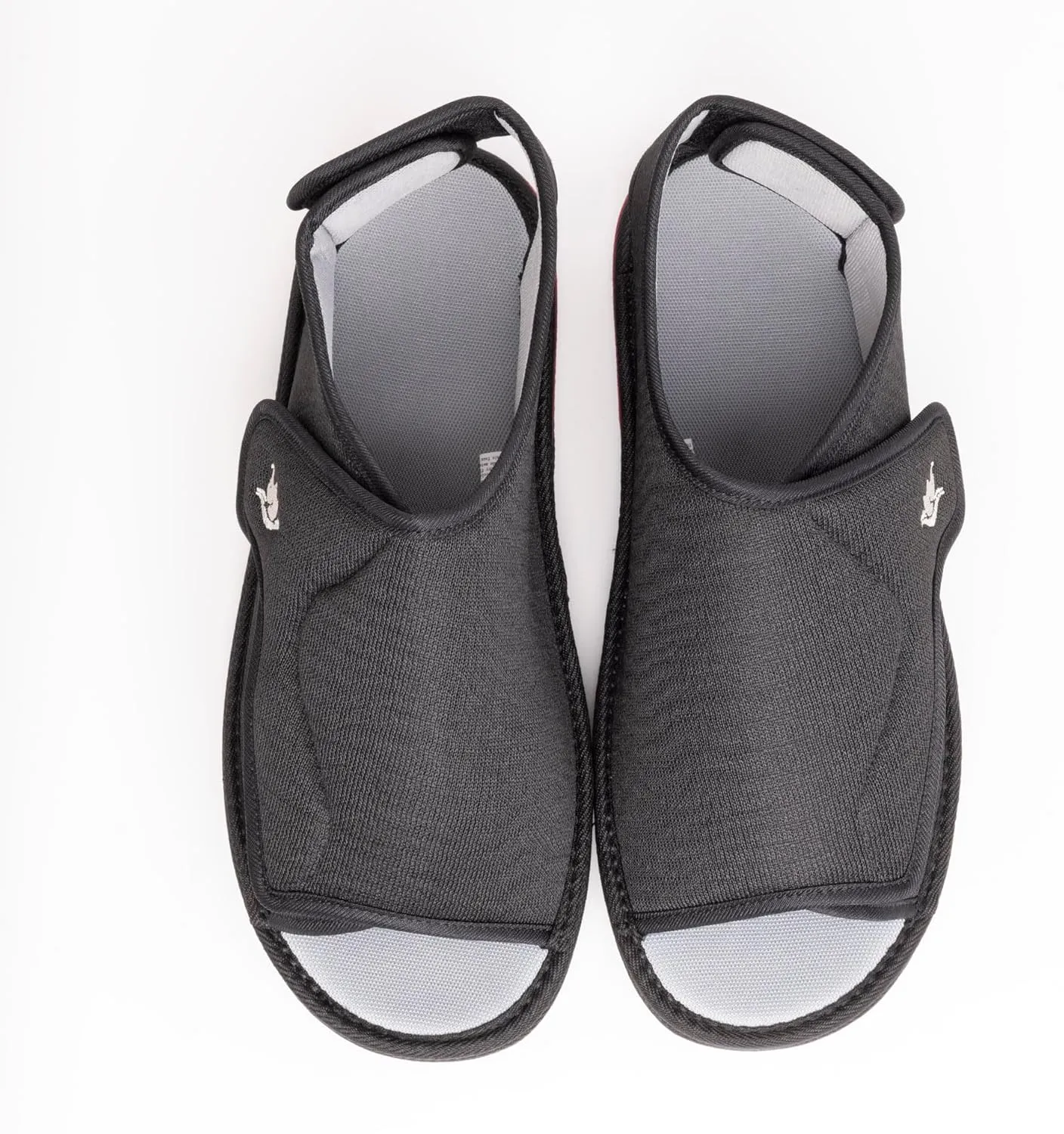 Men's Open Toe Foam Wide Diabetic Slippers Hook & Loop Closure Non-Slip Rubber Sole Flexible Orthotic Slippers Indoor/Outdoor Adjustable Soft Breathable