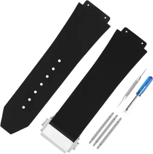 Men's Rubber Strap Compatible for 25mm Hublot Big Bang Series Ladies outdoor work waterproof silicone watch band wrist strap with buckle
