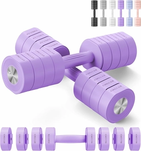 MERACH Dumbbell Set of 2, MERACH Adjustable Weight, Anti-slip Handle, Macaron Colors, Each 2.2/4.4/6.6/8.8 lbs, 4 in 1 Hand Weights for Women at Home