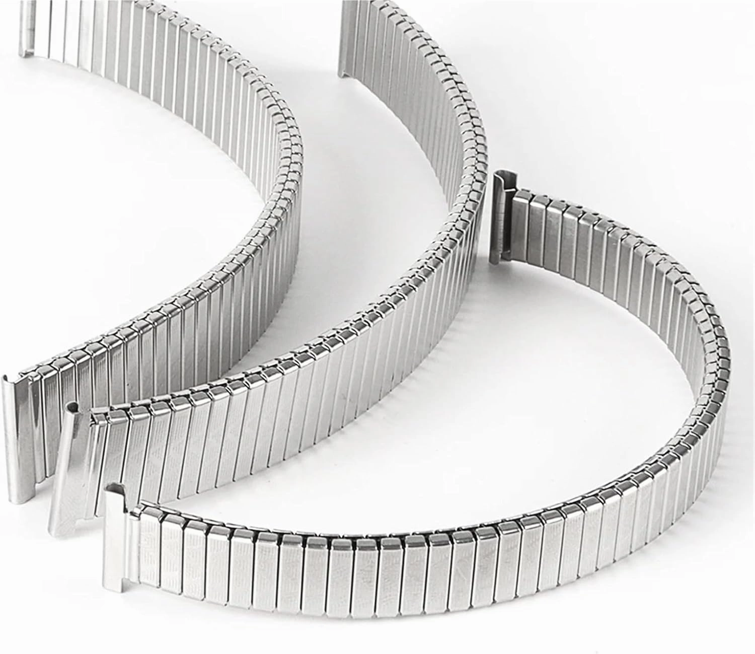 Metal Retractable Silver Gold Watch Band Wristband Stainless Steel Elastic Stretch Watch Band 18mm Universal Wristband Compatible Smart Watch