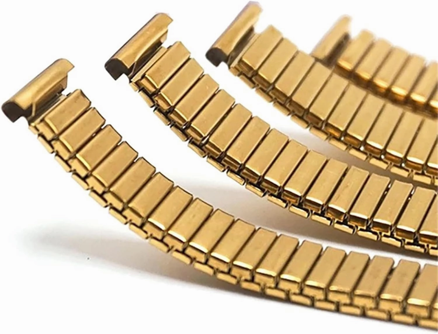 Metal Retractable Silver Gold Watch Band Wristband Stainless Steel Elastic Stretch Watch Band 18mm Universal Wristband Compatible Smart Watch