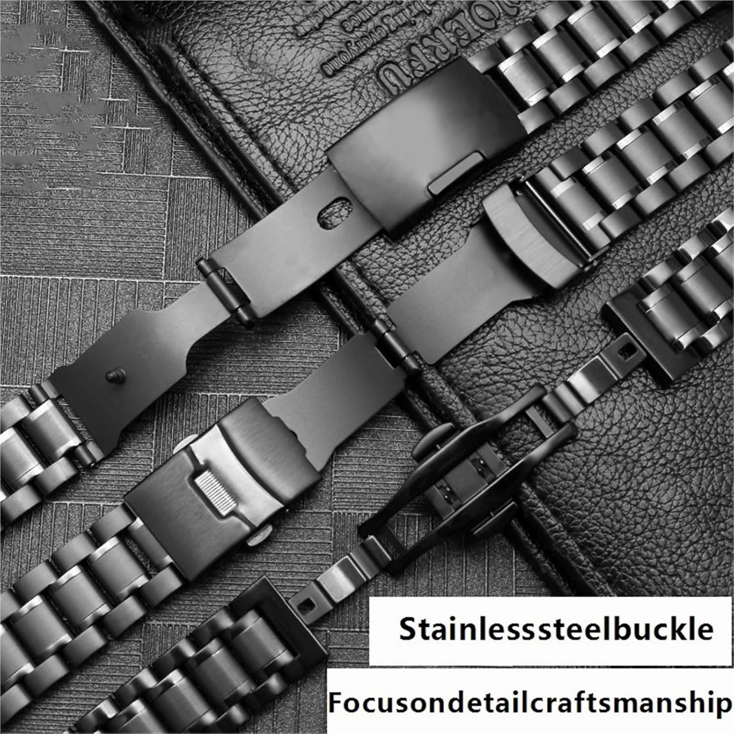 Metal Watch Band Stainless Steel Strap 20mm 22mm Folding Buckle Bracelet Strap for Smart Watch Traditional Watch Men Women Watch Accessories