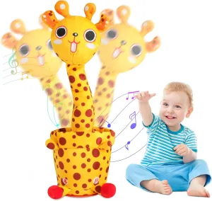 MIAODAM Dancing Talking Giraffe Toddler Toys Electronic Giraffe Plush Toy Interactive Mimicking Toy with Recording and Repeating for Boys Girls Gift