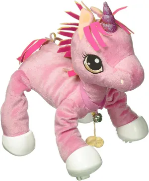 Mighty Mojo Peppy Pet Pink Unicorn Toy - Comes with a Leash - Looks Like It is Actually Walking