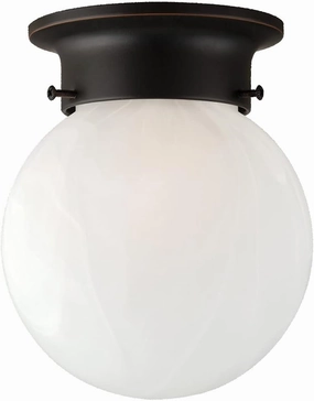 Millbridge 1-Light Flush Mount Ceiling Light, Oil Rubbed Bronze Finish, Alabaster Glass, Dimmable, for Bedroom, Hallway, Entryway – Design House, 514521