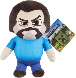 Minecraft Basic Plush Characters, 8-inch Collectible Soft Dolls Inspired by The Video Game Steve Jack Black