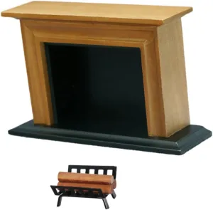Mini Firewood Pile Set Creative Miniature Fireplace Battery-Powered Safe for Boys and Girls Home Decor Accessory