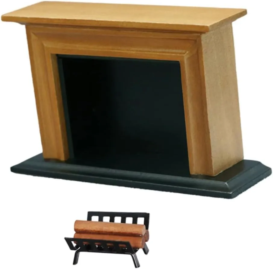 Mini Firewood Pile Set Creative Miniature Fireplace Battery-Powered Safe for Boys and Girls Home Decor Accessory