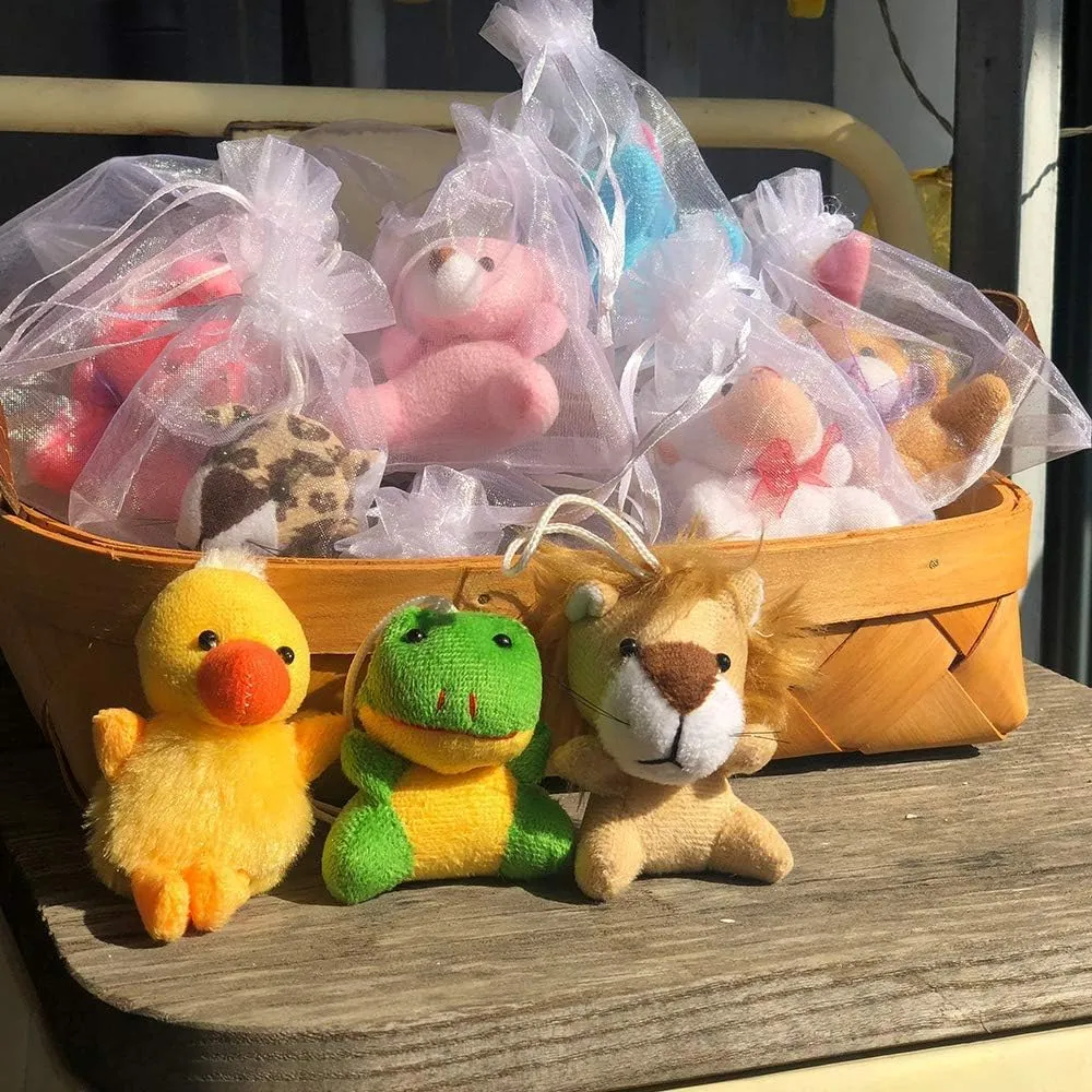 Mini Plush Animal Toy Set,Cute Animals Keychain Decoration for Kids,Goodie Bag Fillers, Basket Stuffers, School Prizes, Valentine's Day Party Supplies (24pcs)