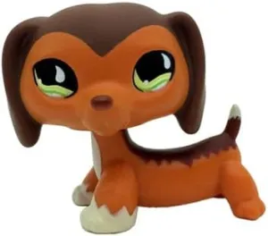 Mini Rare Pet #675 Popular Brown Dachshund Dog Savannah Savvy Puppy Action Figures Kids Boy Girl Toy