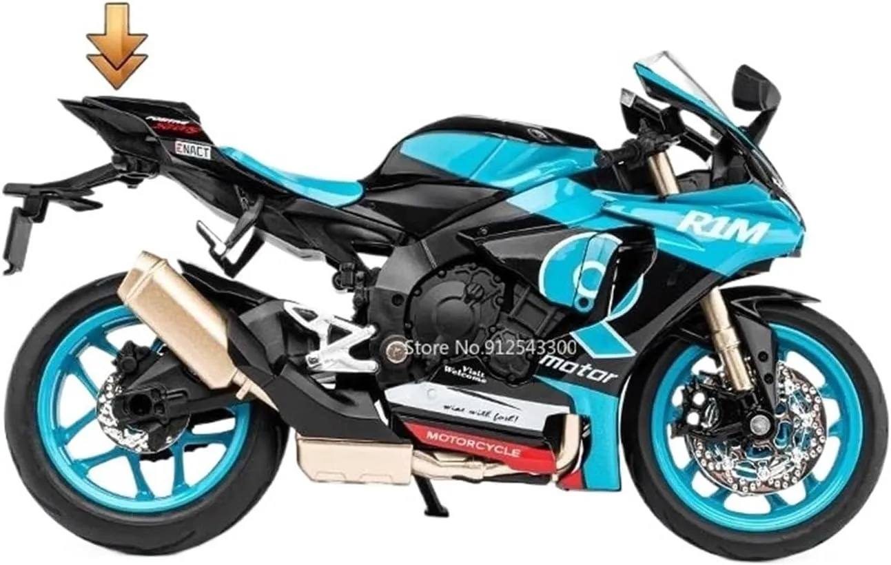 Mini Simulation Motorcycle Toys 1/12 for Yamaha R1M Alloy Die-Casting Toy Motorcycle Model Toys Suitable for Children As Gifts Adult for Boys(Green)