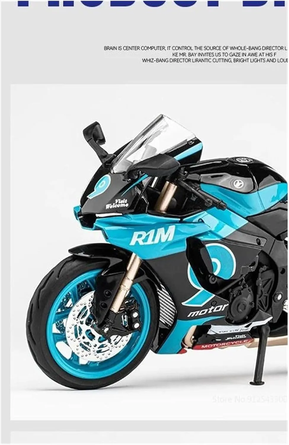 Mini Simulation Motorcycle Toys 1/12 for Yamaha R1M Alloy Die-Casting Toy Motorcycle Model Toys Suitable for Children As Gifts Adult for Boys(Green)