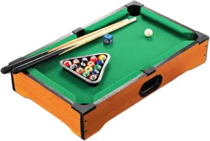 Mini Table Pool Set Wood Cues Portable Easily Set up Balls Home Play Billiards Snooker Accessories