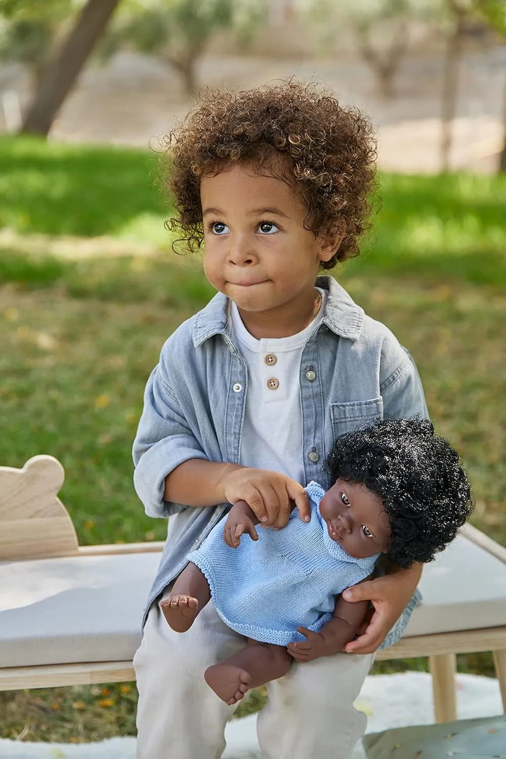 Miniland Clothes for Dolls 15'' Knitted Outfit Dress & Headband - ECO, Made in Spain, Quality, Role Play, Educational