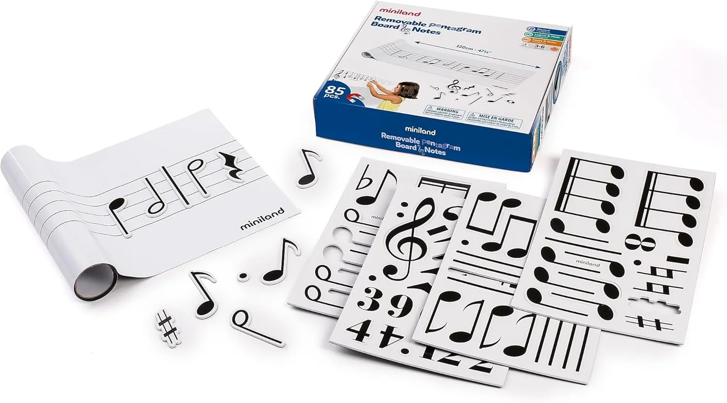 Miniland Removable Pentagram Board & Notes - Music Language, Learn, School Tools