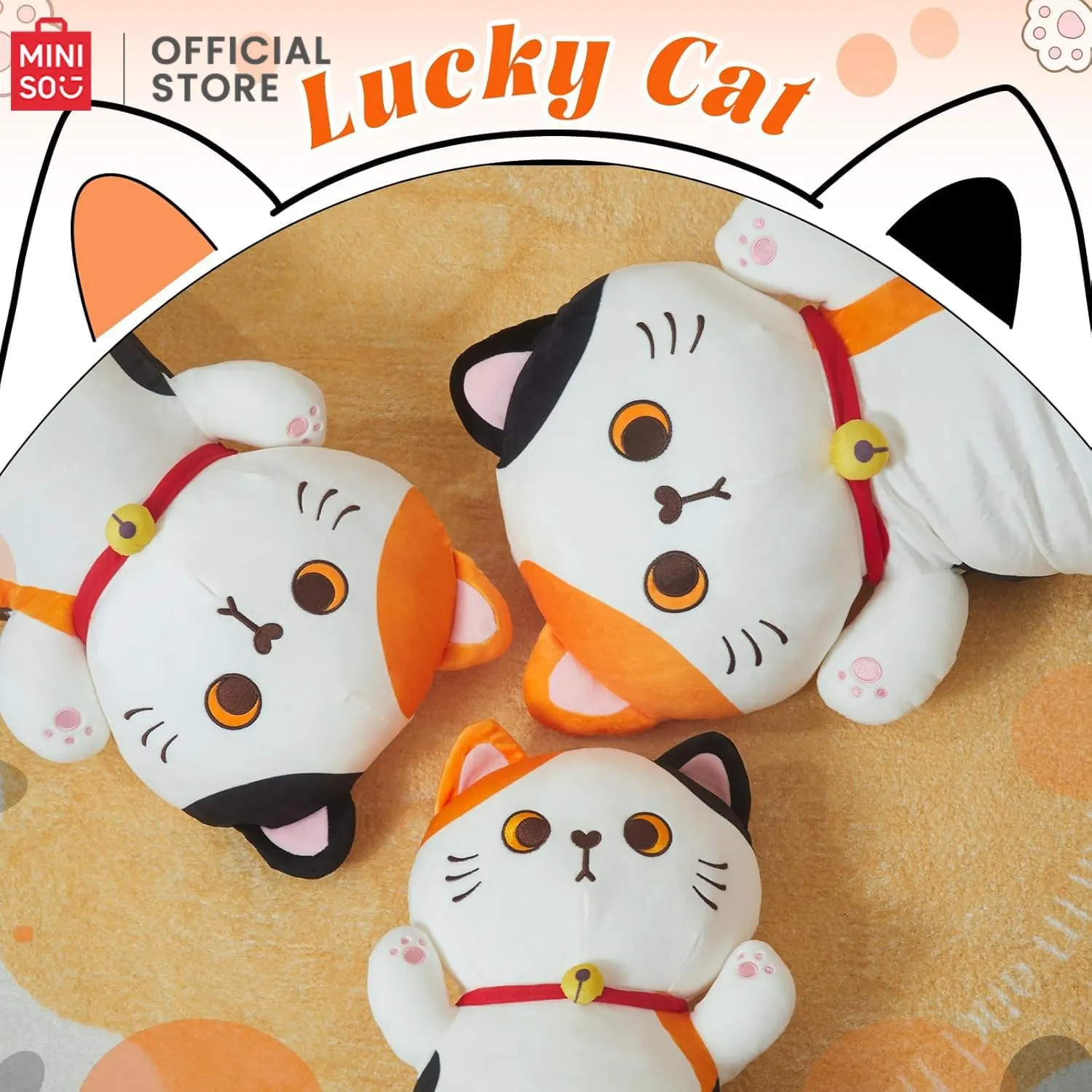 MINISO Long Cat Plush Pillow Kitten Body Pillow Stuffed Animals Soft Throw Sleeping Pillow Kawaii Cuddle Cartoon Stuffed Plush Toy for Kids Boys Girls, 53"