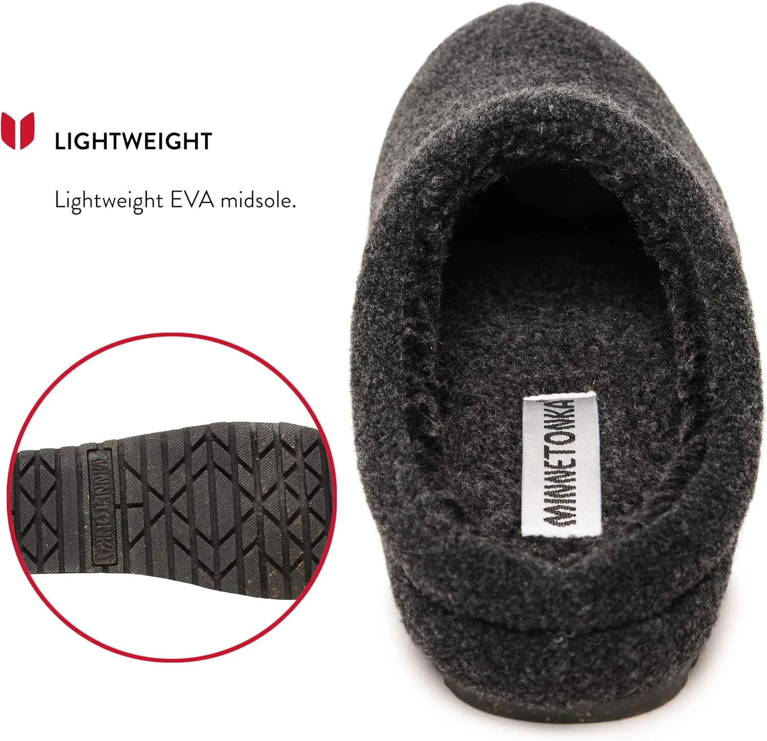 Minnetonka Men’s Corbin Slippers - Fleece-Lined Clog Crafted with Slip-On Design, Fabric Upper, Berber Lining, EVA Midsole, and Water-Resistant Materials