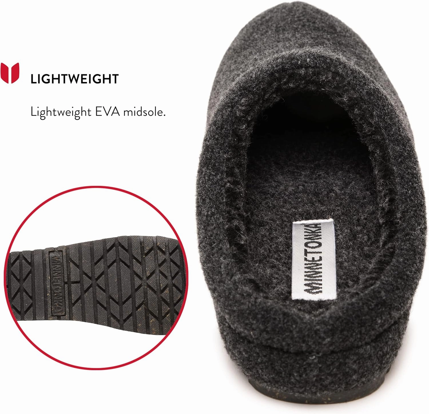 Minnetonka Men’s Corbin Slippers - Fleece-Lined Clog Crafted with Slip-On Design, Fabric Upper, Berber Lining, EVA Midsole, and Water-Resistant Materials