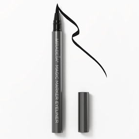Mirabella Black Magic Marker Waterproof Liquid Eyeliner, Long-Lasting Smudge-Proof Matte Black Eyeliner with Felt Brush-Tip for Precise Controlled Application and Antioxidants Vitamin C and E
