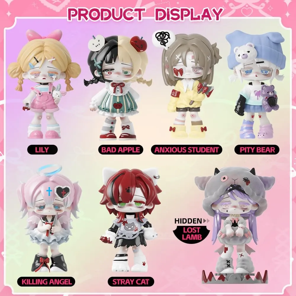 Missy Sweet Mourning Lolita Series Blind Box Cute Toys Kawaii Anime Figures Dolls Furniture for Display Gift Surprise Toy Gift Mystery Box Collectible Home Decorations (Single Box)