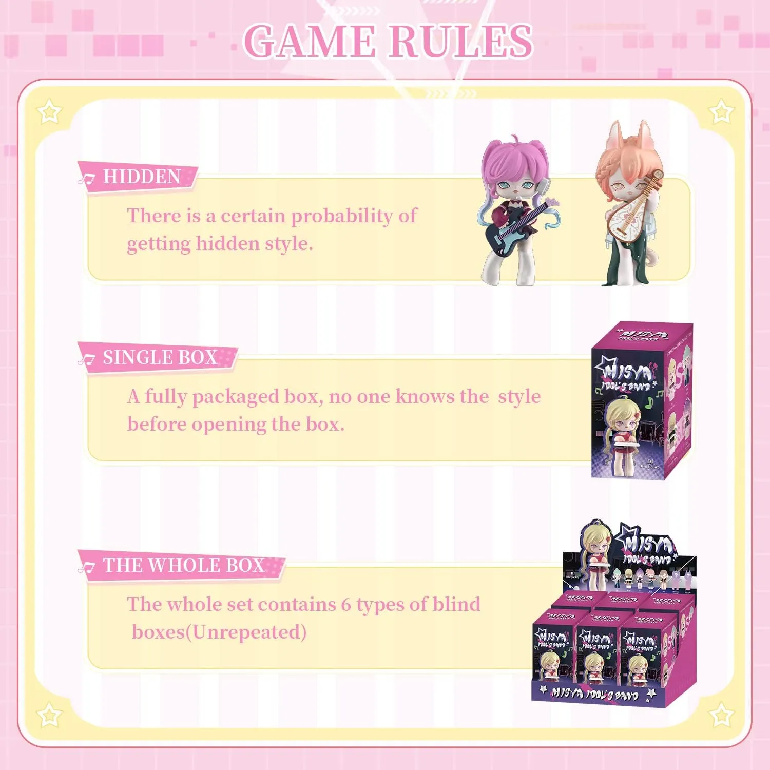 MISYA Idol' Band Series Blind Box 1PC Blind Bag Random Collection Kawai Toys Desktop Ornaments Cute Blind Box Figures for Birthday Party