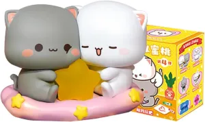 Mitao Cat Series 4 Blind Box Kawaii Figures Action Random Collection Guess Blind Bag Collectible Desktop Ornaments Cute Model Birthday Gift（1 Pack）