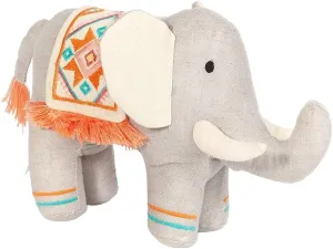 MON AMI Plush Indian Elephant Draped with an Ornate Tribal Blanket, Grey, Orange Blanket, 11", Fun Stuffed Toy for Boys & Girls, Soft & Huggable, Ideal Gift for Christmas