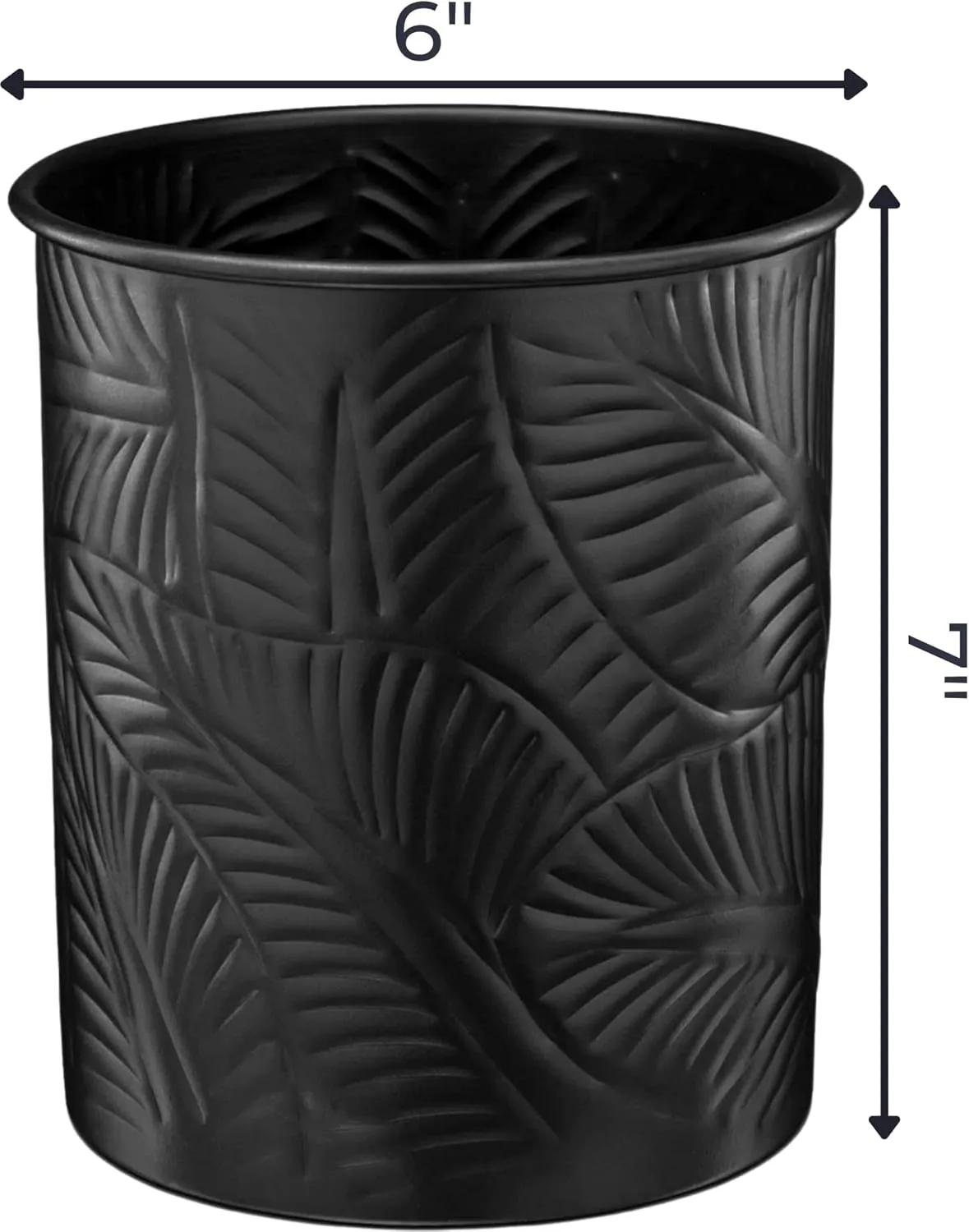 Monarch Abode Handcrafted Floral Embossed Kitchen Utensil Holder for Kitchen Counter, Ladle, and Large or Small Spoon Holder, Decorative Cooking Utensil Crock Organizer for Countertop, Matte Black