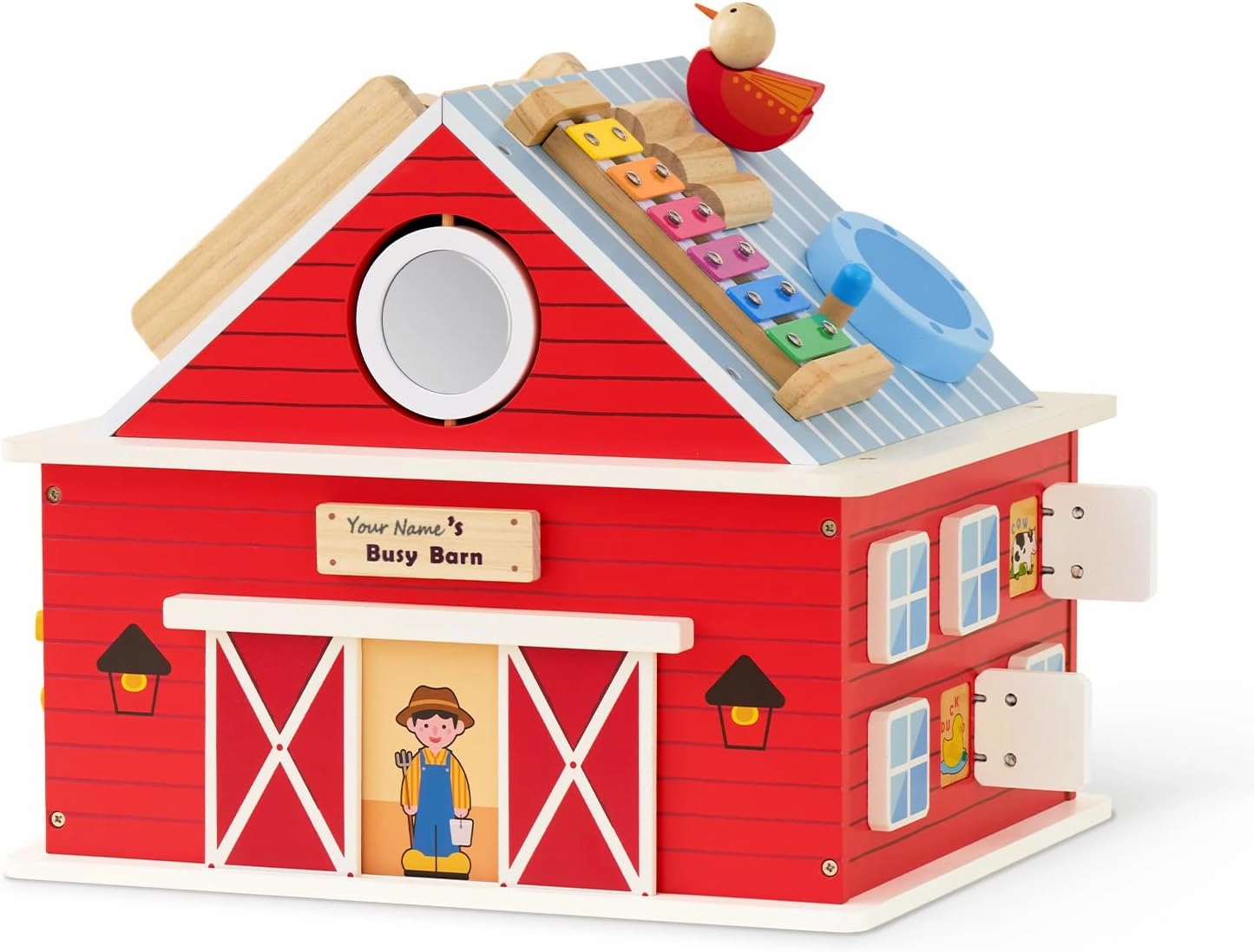 Monläurd® Montessori Wooden Activity Barn, 12-in-1 Sensory Farm Toy for Toddlers, Educational Learning Toy for Kids, Great Gift for Boys & Girls, Perfect for Home & Daycare