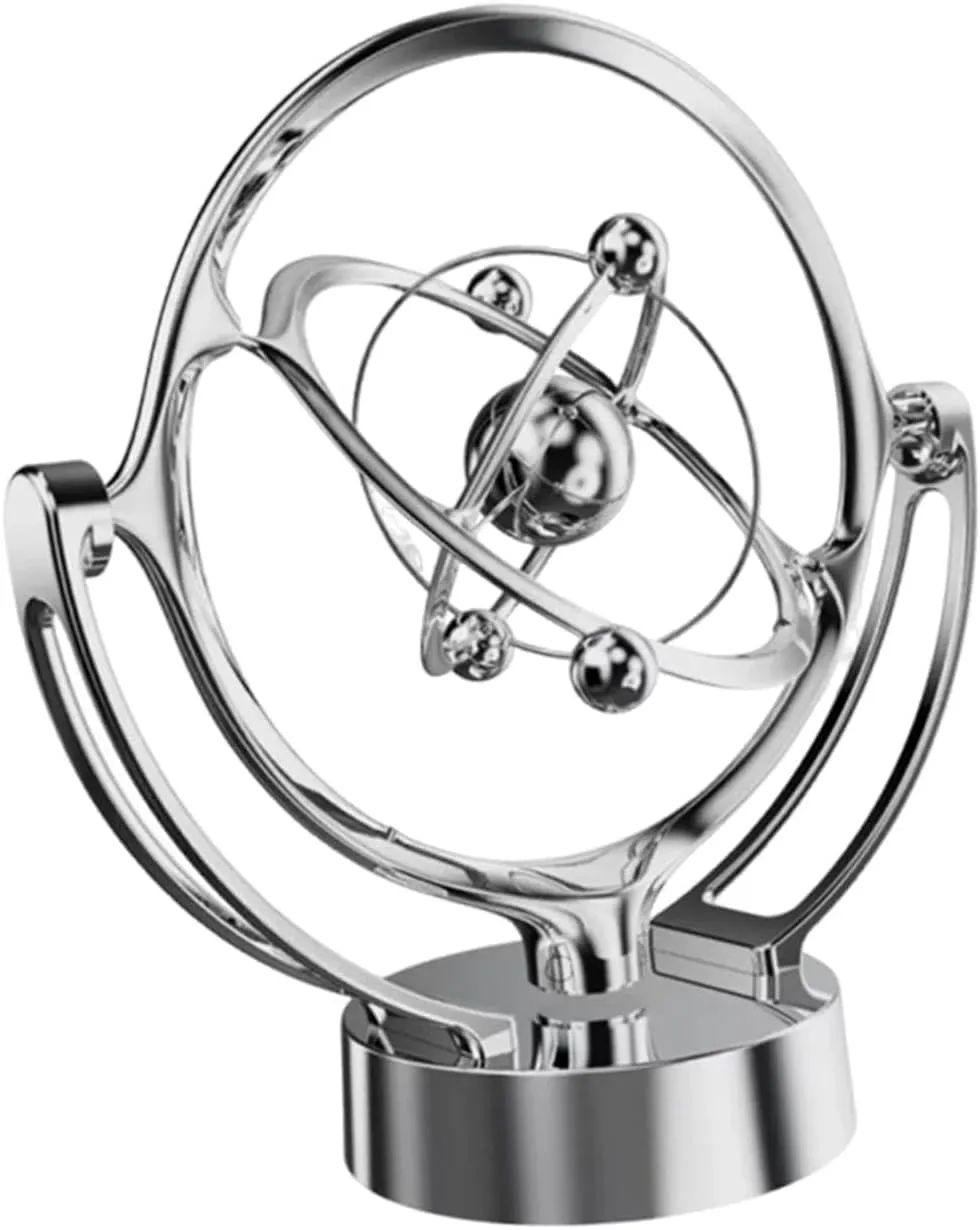 Motion Desktop Toy Machine Craft Swing Balls Learning Toy Decor Balance Sculpture for Centerpiece Living Tv Stand, Silver