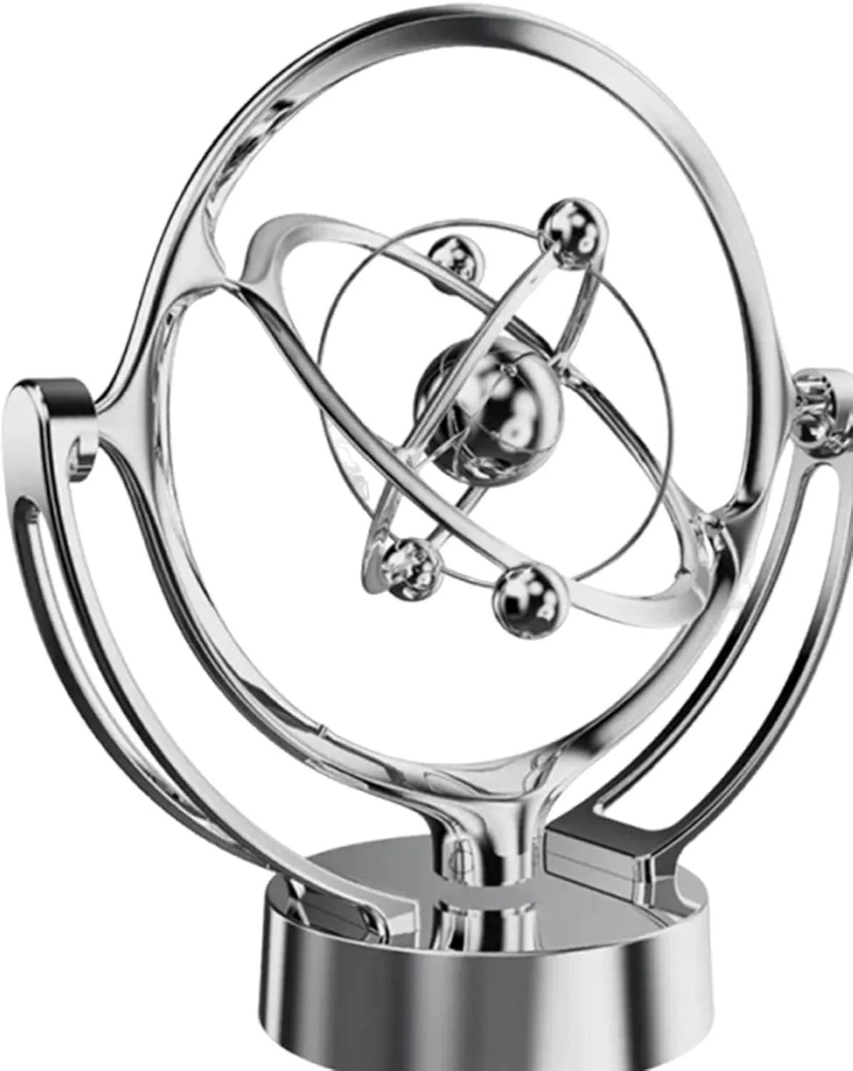 Motion Desktop Toy Machine Craft Swing Balls Learning Toy Decor Balance Sculpture for Centerpiece Living Tv Stand, Silver