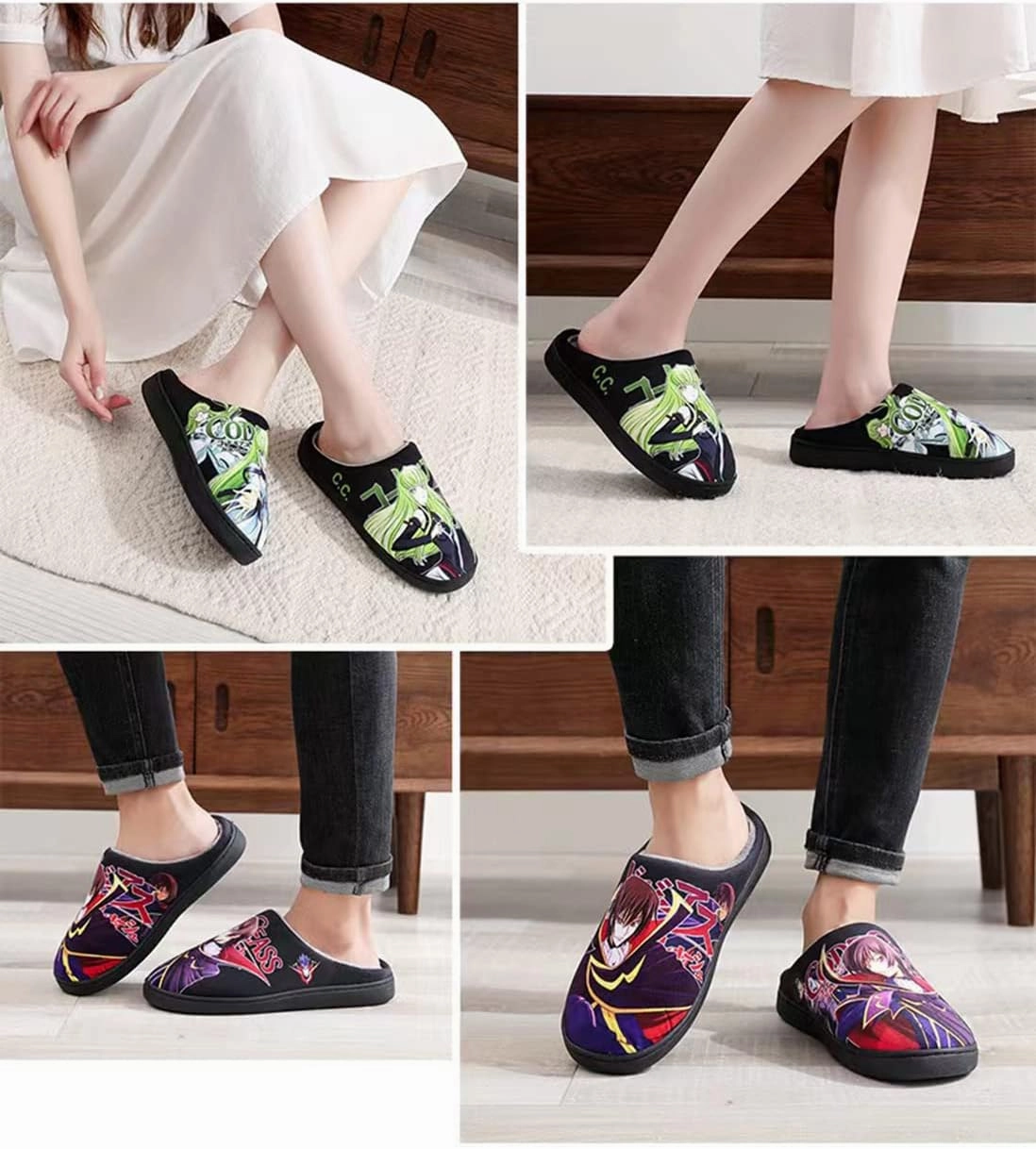 MOTOFUTURE Mens Womens Soft Warm House Non-slip Foam Slippers, Cosplay Japanese Anime House Slippers, Gifts for Adult Kids