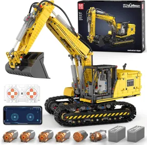 Mould King RC Excavator Technique Building Blocks for Boy Age 8-14,13112 RC Construction Engineering Toy with APP Remote Control Building Toys,STEM Construction Vehicles Sets for Boys(1830PCS)
