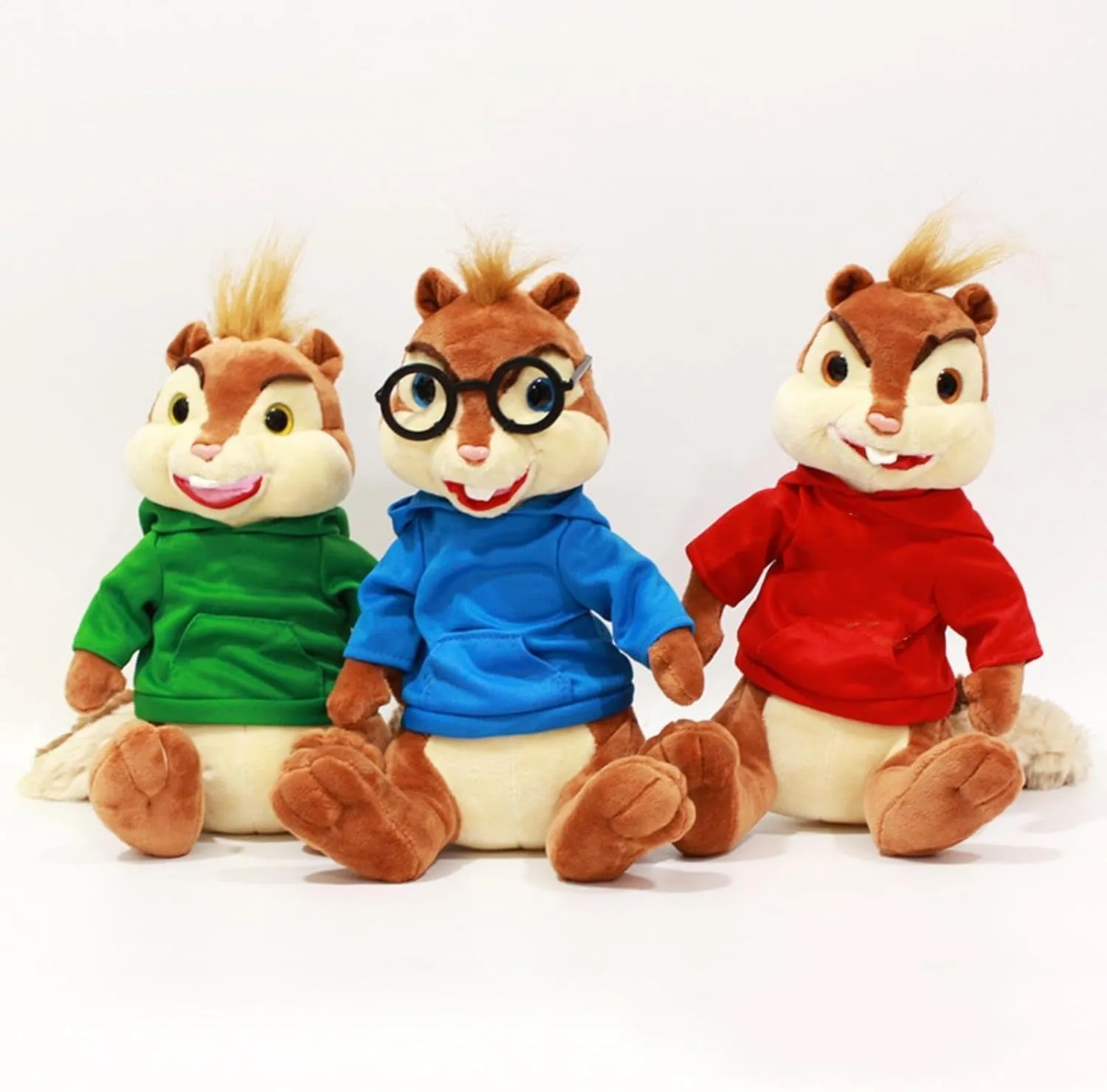 Movie Toys Alvin and The Chipmunks Plush Dolls Cute Chipmunks Stuffed Toys Kids Gift,Alvin, Theodore&Simon Toys (Blue)